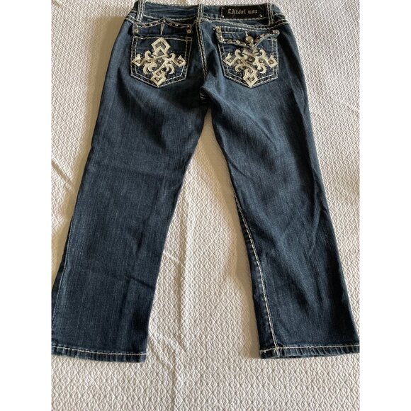 L.A. Idol USA Child's Embellished Bootcut Denim Jeans Size 9 W31 L18 Cotton Blen - Picture 1 of 6